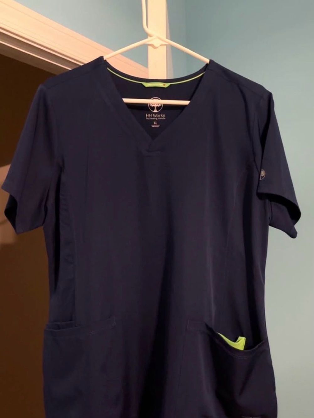 Healing hands Navy Scrub Top